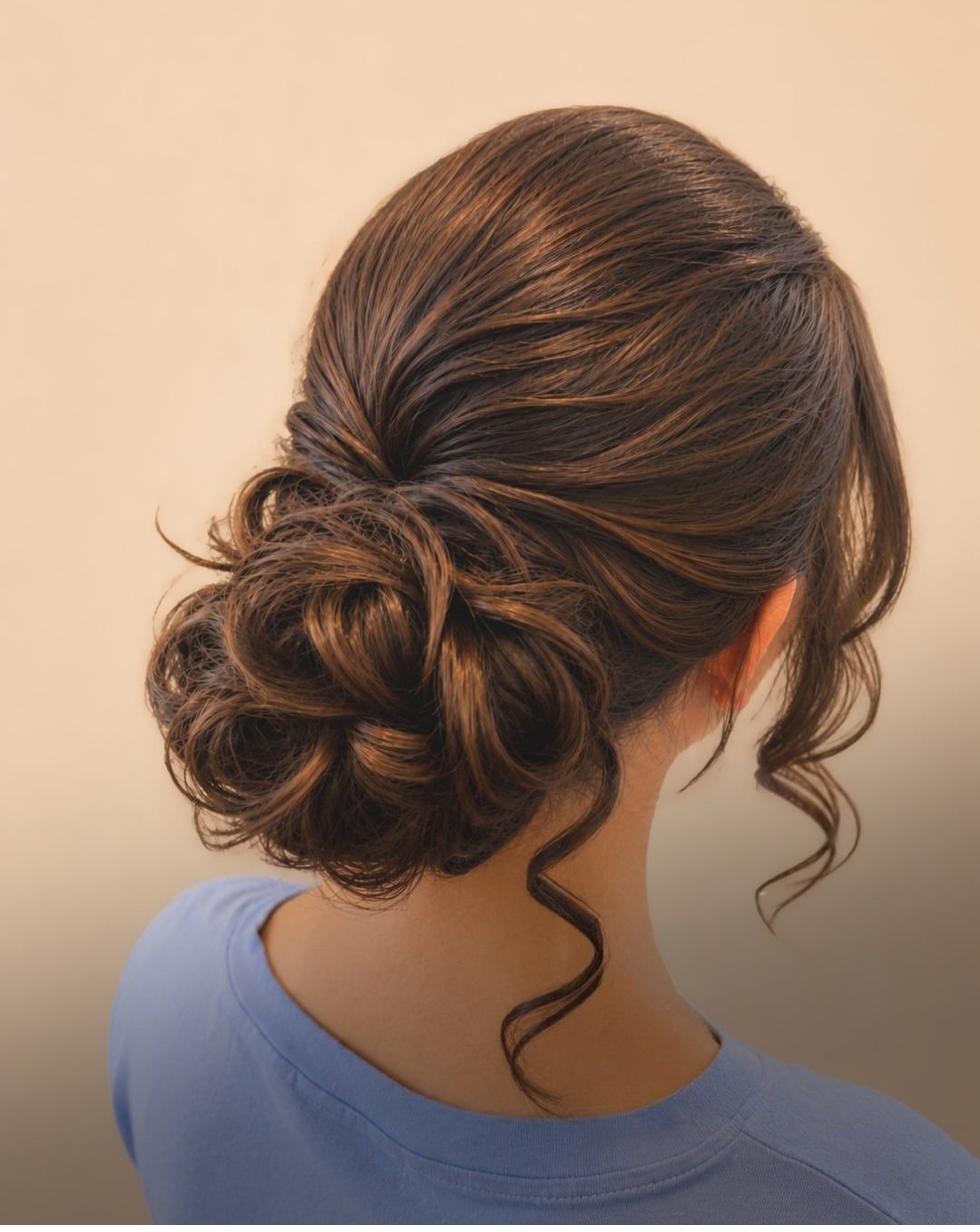Low chignon updo